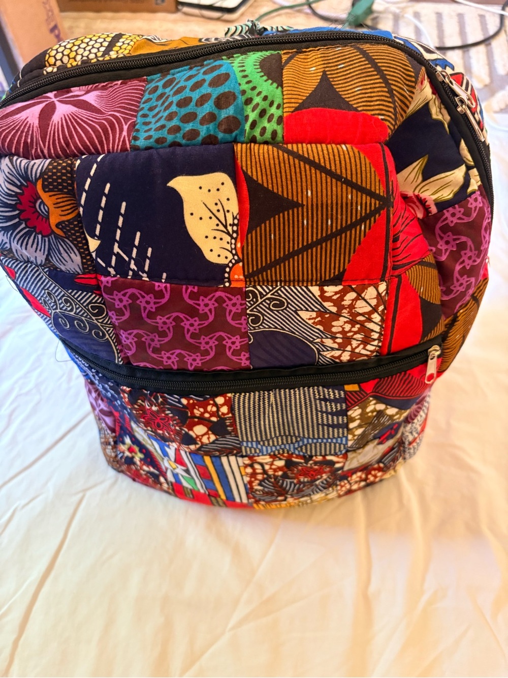 Patchwork Quilted Multi-Color Women’s Backpack - Picture 4 of 7
